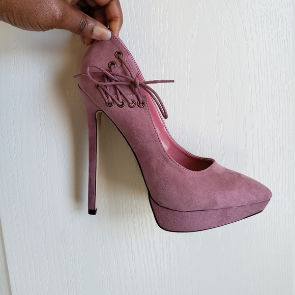 Brand New Izabella Rue Rosy Faux Suede lace heel - Picture 6 of 16
